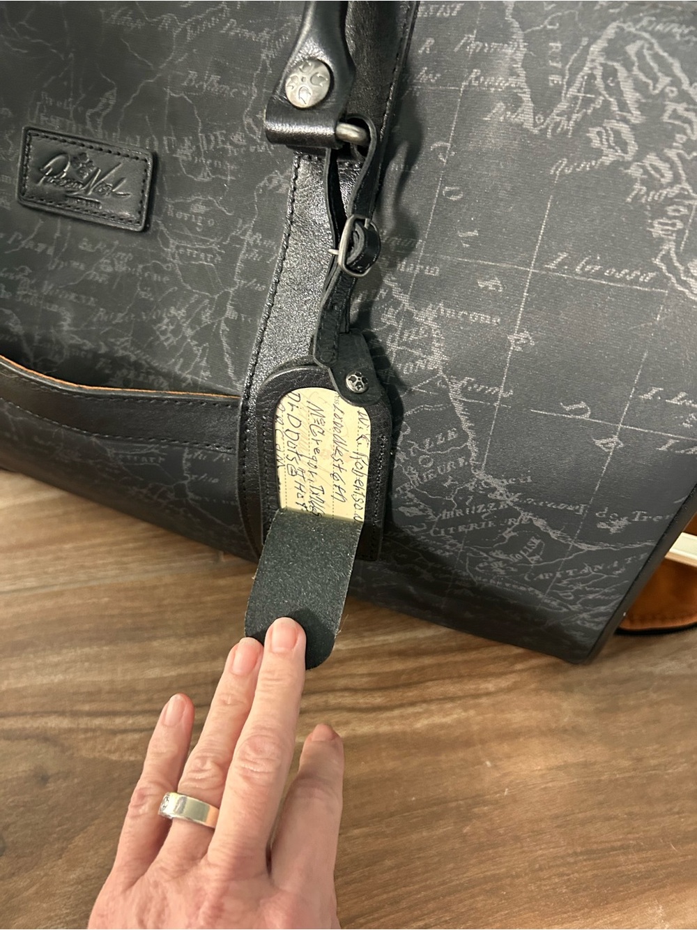 Patricia Nash Avola Trolley Duffel in Black Map - Rolling luggage weekender bag - Picture 16 of 16